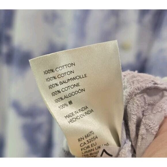 Anthropologie Shirt Womens Large Button Up Tie Dye Pilcro Purple Pink Long - Picture 10 of 13